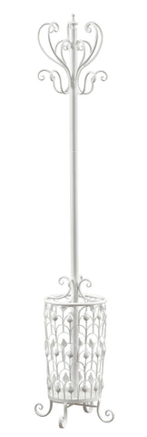 L&S Basics 10194 Coat Rack - 72"H / Antique White Metal