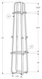 L&S Basics 10204 Coat Rack - 72"H / Silver Metal With An Umbrella Holder