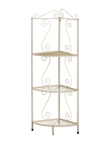 L&S Basics 10211 Bookcase - 48"H / White Hammered Metal Corner Etagere