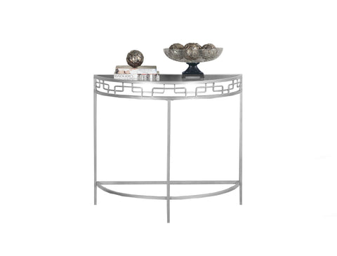 L&S Basics 10212 Accent Table - 36"L / Silver Metal Hall Console