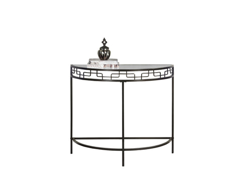 L&S Basics 10215 Accent Table - 36"L / Chocolate Brown Metal Hall Console