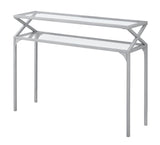 L&S Basics 10216 Accent Table - 42"L / Silver Metal Hall Console