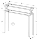 L&S Basics 10216 Accent Table - 42"L / Silver Metal Hall Console