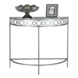 L&S Basics 10217 Accent Table - 36"L / Silver Metal Hall Console