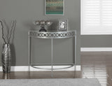 L&S Basics 10217 Accent Table - 36"L / Silver Metal Hall Console