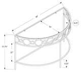 L&S Basics 10218 Accent Table - 36"L / Charcoal Grey Metal Hall Console