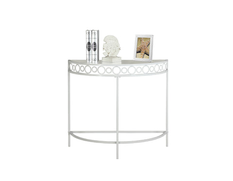 L&S Basics 10219 Accent Table - 36"L / White Metal Hall Console