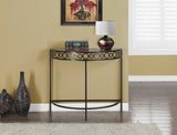 L&S Basics 10220 Accent Table - 36"L / Chocolate Brown Metal Hall Console