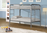 L&S Basics 10227 Bunk Bed - Twin / Twin Size / Silver Metal