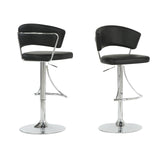 L&S Basics 10232 Barstool - Black / Chrome Metal Hydraulic Lift