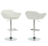 L&S Basics 10234 Barstool - 2Pcs / White / Chrome Metal Hydraulic Lift