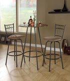 L&S Basics 10235 Home Bar - 30"Dia / Cappuccino Marble / Coffee Metal