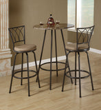 L&S Basics 10235 Home Bar - 30"Dia / Cappuccino Marble / Coffee Metal