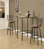 L&S Basics 10236 Home Bar - 24"X 36"  / Cappuccino Marble / Metal