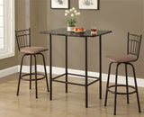 L&S Basics 10236 Home Bar - 24"X 36"  / Cappuccino Marble / Metal