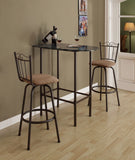 L&S Basics 10236 Home Bar - 24"X 36"  / Cappuccino Marble / Metal