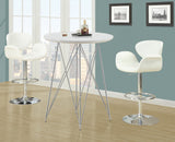 L&S Basics 10239 Barstool - White / Chrome Metal Hydraulic Lift