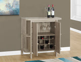 L&S Basics 10240 Home Bar - 36"H /Dark Taupe With Bottle And Glass Storage