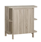 L&S Basics 10240 Home Bar - 36"H /Dark Taupe With Bottle And Glass Storage