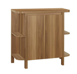 L&S Basics 10241 Home Bar - 36"H / Walnut With Bottle And Glass Storage