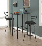 L&S Basics 10242 Home Bar - 24"X 36" / Grey Marble / Charcoal Metal