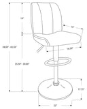 L&S Basics 10247 Barstool - 2Pcs / Grey / Chrome Metal Hydraulic Lift
