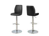 L&S Basics 10248 Barstool - 2Pcs / Black / Chrome Metal Hydraulic Lift