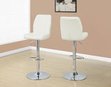 L&S Basics 10249 Barstool - 2Pcs / White / Chrome Metal Hydraulic Lift
