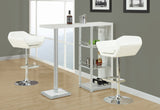 L&S Basics 10234 Barstool - 2Pcs / White / Chrome Metal Hydraulic Lift