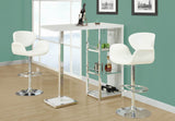 L&S Basics 10239 Barstool - White / Chrome Metal Hydraulic Lift