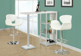 L&S Basics 10239 Barstool - White / Chrome Metal Hydraulic Lift