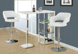 L&S Basics 10256 Barstool - White / Chrome Metal Hydraulic Lift