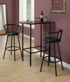 L&S Basics 10250 Home Bar - 24"X 36"/ Cappuccino / Black Metal Spacesaver