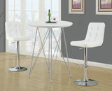 L&S Basics 10251 Barstool - 2Pcs / White / Chrome Metal Hydraulic Lift