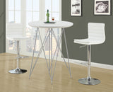 L&S Basics 10253 Barstool - 2Pcs / White / Chrome Metal Hydraulic Lift