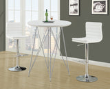 L&S Basics 10253 Barstool - 2Pcs / White / Chrome Metal Hydraulic Lift