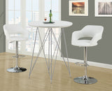 L&S Basics 10256 Barstool - White / Chrome Metal Hydraulic Lift