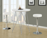 L&S Basics 10261 Barstool - 2Pcs / White / Chrome Metal Hydraulic Lift