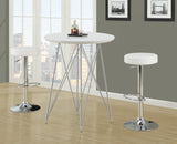 L&S Basics 10261 Barstool - 2Pcs / White / Chrome Metal Hydraulic Lift