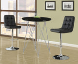 L&S Basics 10252 Barstool - 2Pcs / Black / Chrome Metal Hydraulic Lift