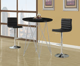 L&S Basics 10254 Barstool - 2Pcs / Black / Chrome Metal Hydraulic Lift