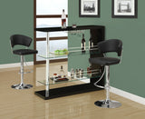 L&S Basics 10232 Barstool - Black / Chrome Metal Hydraulic Lift