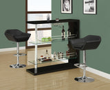 L&S Basics 10233 Barstool - 2Pcs / Black / Chrome Metal Hydraulic Lift