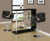 L&S Basics 10238 Barstool - Black / Chrome Metal Hydraulic Lift