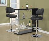 L&S Basics 10257 Barstool - Black / Chrome Metal Hydraulic Lift