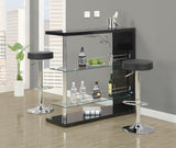 L&S Basics 10262 Barstool - 2Pcs / Black / Chrome Metal Hydraulic Lift