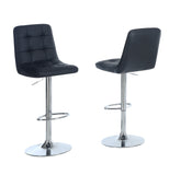 L&S Basics 10252 Barstool - 2Pcs / Black / Chrome Metal Hydraulic Lift