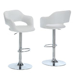 L&S Basics 10256 Barstool - White / Chrome Metal Hydraulic Lift