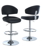 L&S Basics 10257 Barstool - Black / Chrome Metal Hydraulic Lift