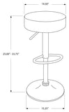 L&S Basics 10262 Barstool - 2Pcs / Black / Chrome Metal Hydraulic Lift